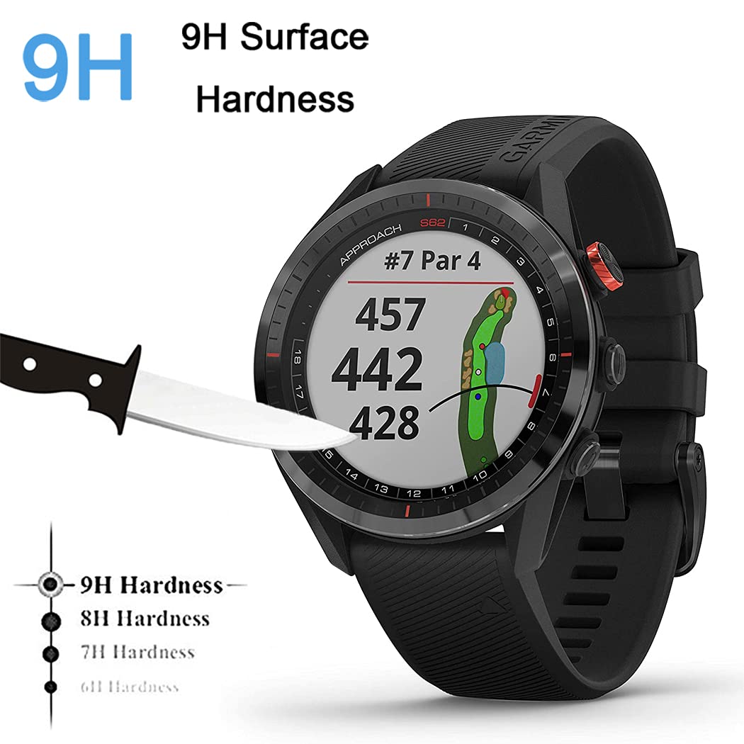 Yoomigle 4 Pack Compatible with Garmin Approach S62 Screen Protector Tempered Glass for Garmin S62 Watch Screen Protector Foils Glass 9H Hardness 0.3MM Slim Anti-Scratch Anti-Fingerprint No Bubble - Image 4