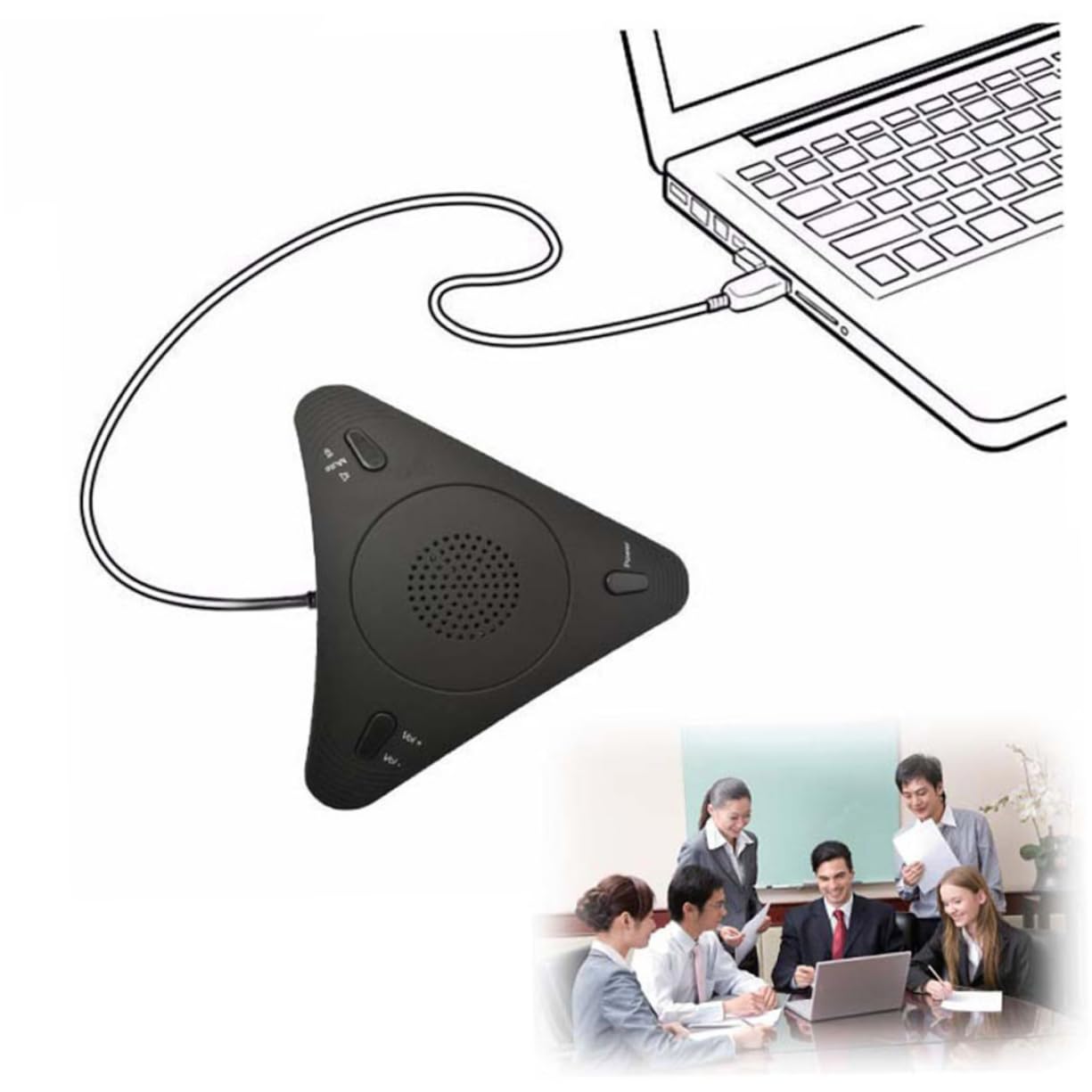 Toyvian Microfono USB Direzionale Riduzione del Rumore e Cancellazione Dell’eco, Plug And Play, per Chat Vocale e Riunioni di Gruppo