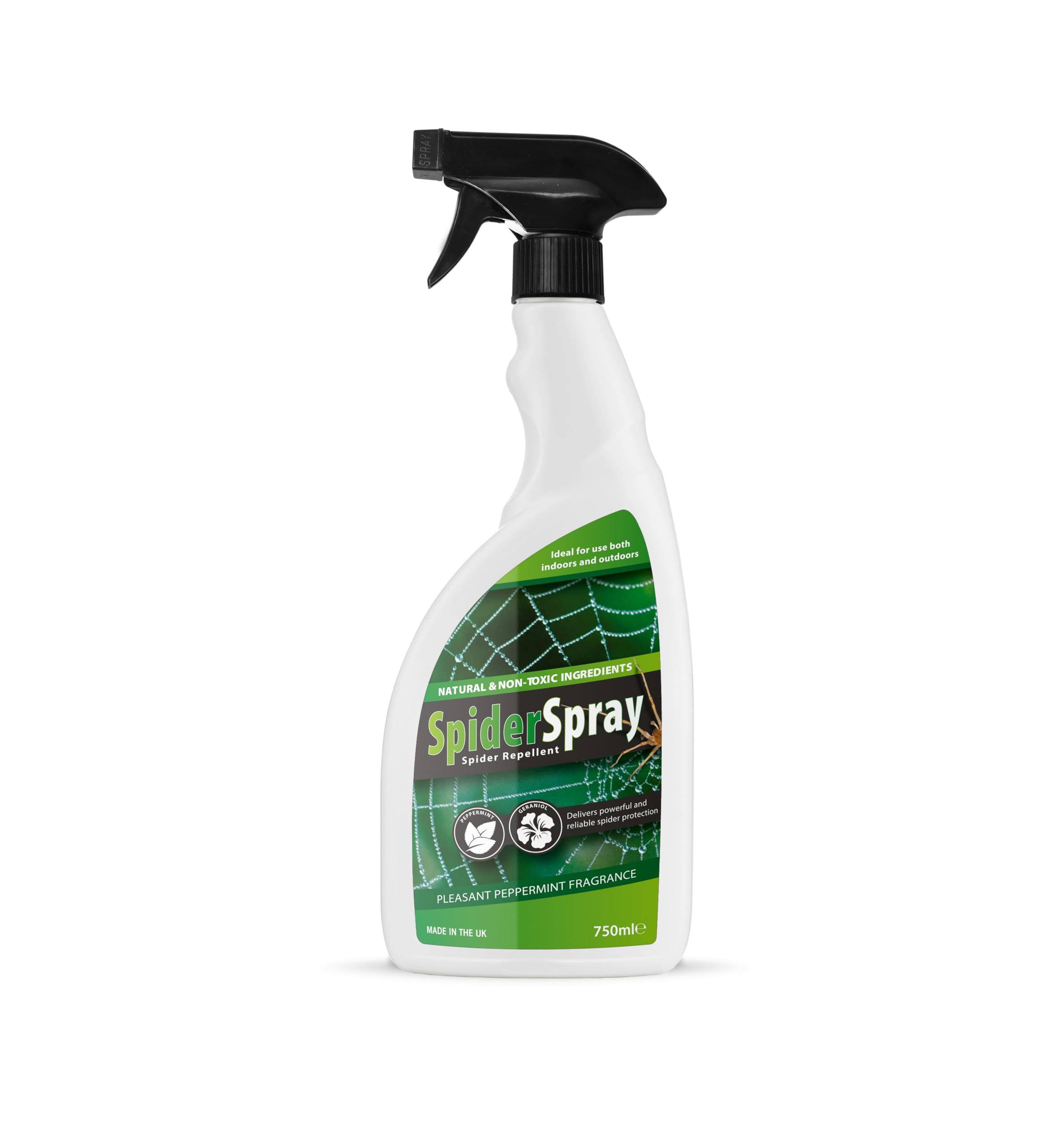 Spider Repellent Spray 750ml - Peppermint & Geraniol - Natural Eco Friendly Indoor & Outdoor Pest Control - Safer Alternative to Spider Killer Sprays