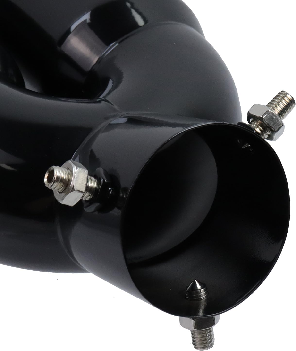 Modengzhe 1 PCS Car Dual Exhaust Tips,Universal Car Exhaust Pipe Modification Tail Throat TailPipe Muffler Tip(Curved,Black)