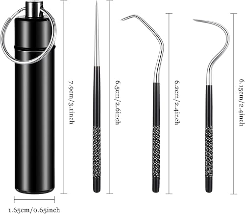 Miniatura 2 de Juego de palillos de dientes de titanio portátiles, palillos de dientes de acero inoxidable reutilizables con soporte para picnic al aire libre y