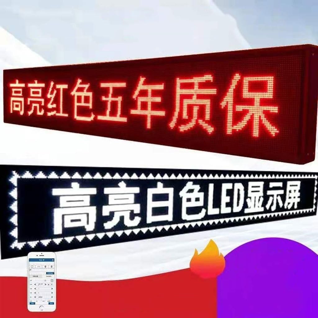 Schermo LED rosso P10, programmabile Rolling Information Light Logo, schermo di visualizzazione a LED per esterni alla testa della porta (201 x 41 cm)