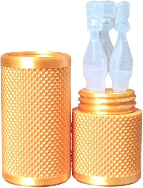 Estojo de viagem Znet3D para três frascos de colírio com tampa rosqueável, padrão serrilhado, Silk Gold