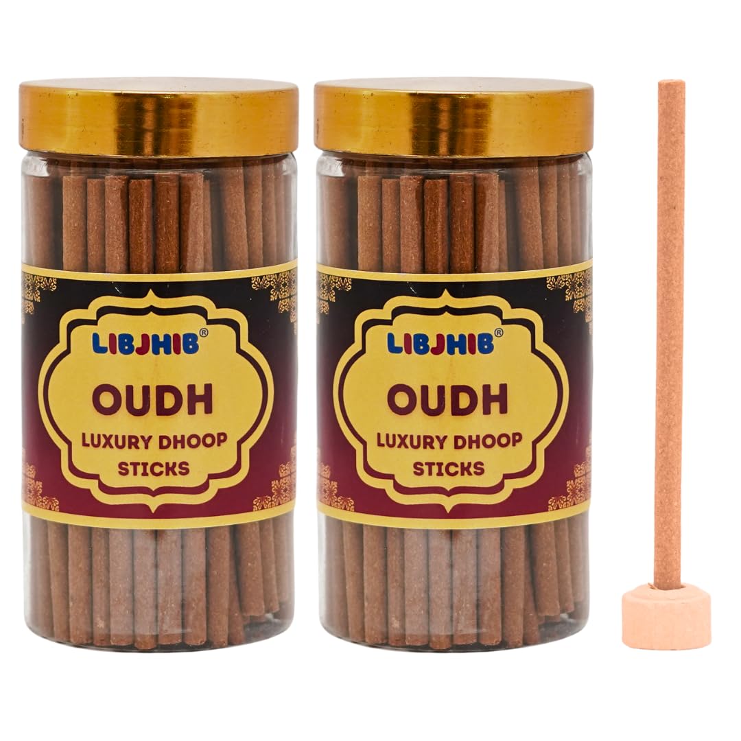 LIBJHIB® Oudh Luxury Dhoop Sticks Combo Pack of 2 (120 Grams Each) - Luxury Scented Dhoop Sticks for Religious Use, Meditation, Aromatherapy, and Relaxation - Calming Fragrance.-image-4