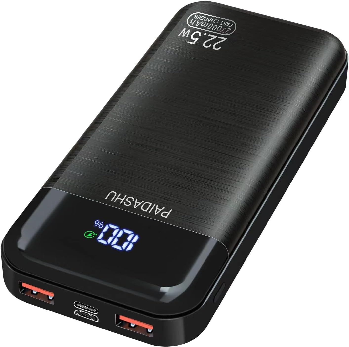 Power Bank 27,000mAh, PD3.0 QC4.0 22.5W Fast Charging PD20W USB C PowerBank Portable Charger With LCD Display 3 Outputs & 2 Inputs for Smartphones Tablets and More Power Bank 27,000mAh, PD3.0 QC4.0 22.5W Fast Charging PD20W USB C PowerBank Portable Charger With LCD Display 3 Outputs & 2 Inputs for Smartphones Tablets and More