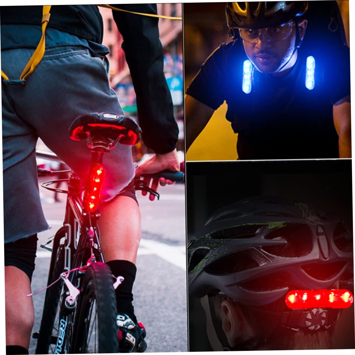 Mikikit High Visibility Bike Rear Light Rechargeable Made from Pc Abs Waterproof Compact for Essential Cycling Gear
