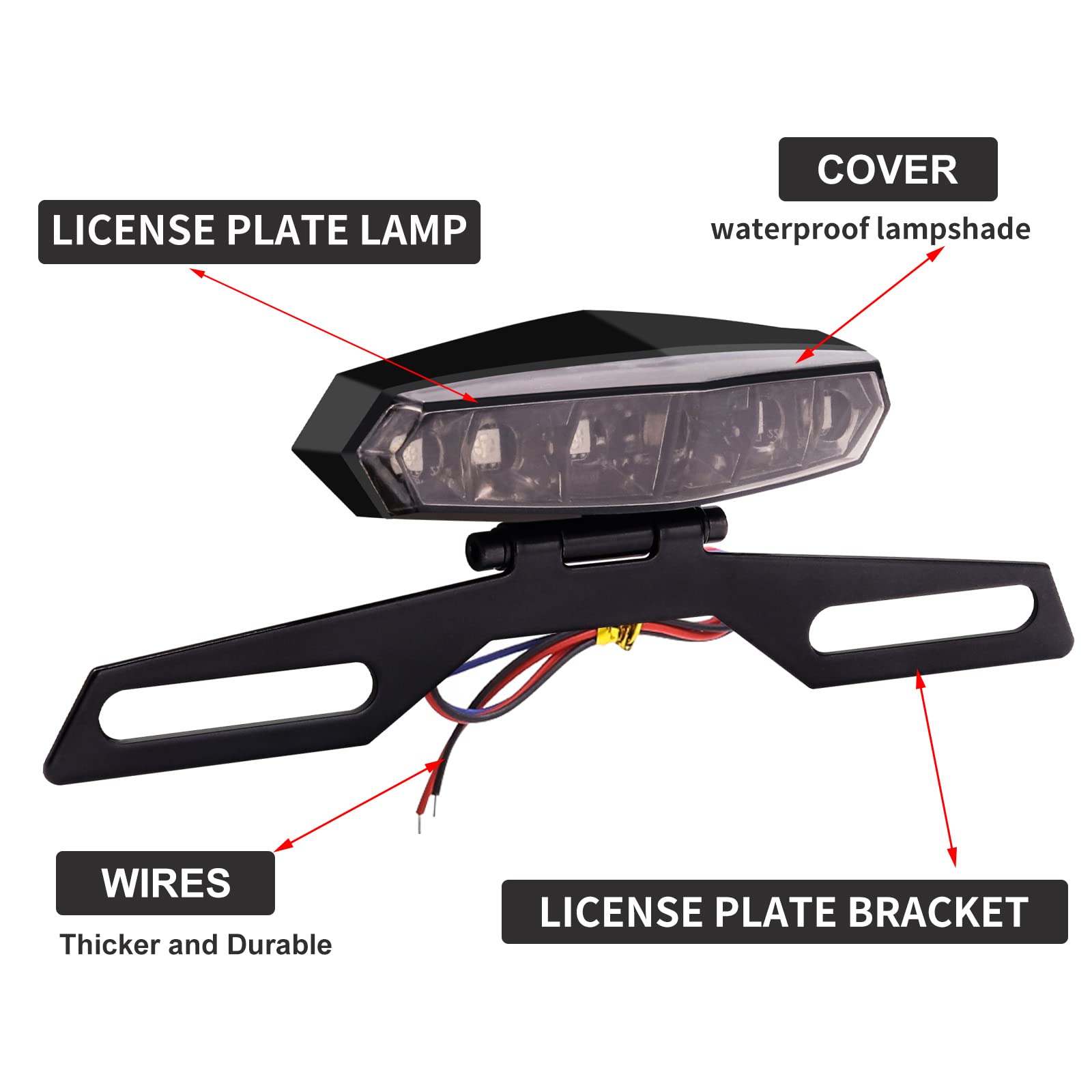 For Onyx RCR Motorcycle LED Tail Brake Turn Signal Light + License Plate Bracket