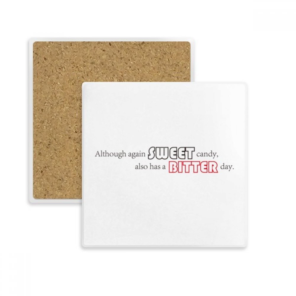 Coaster tasse porte-pierre absorbant multicolore jour bitter et citation douce