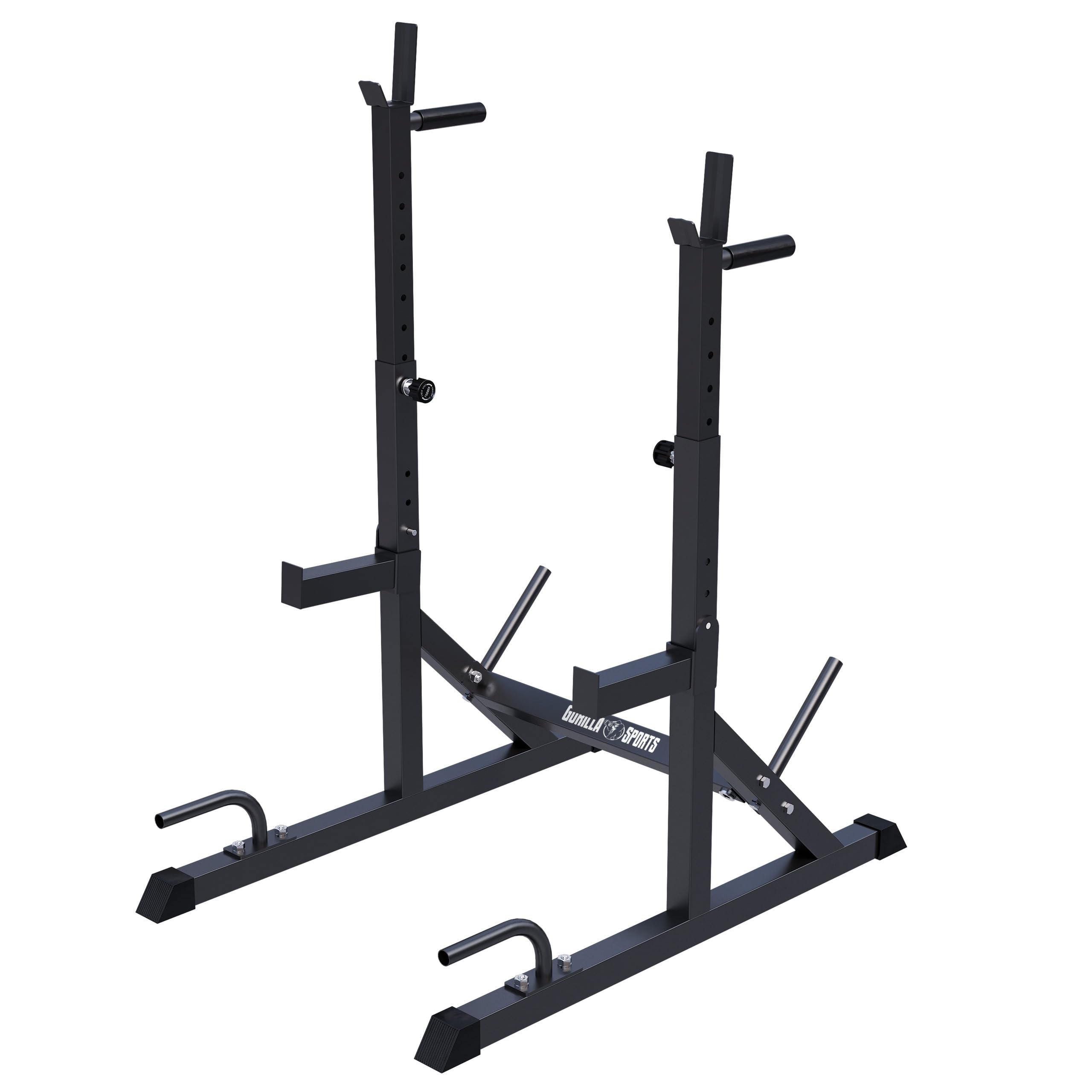 Gorilla Sports Supporto Bilanciere Regolabile – Rack Squat Home Gym 300kg Con Pesi E Barra - 2