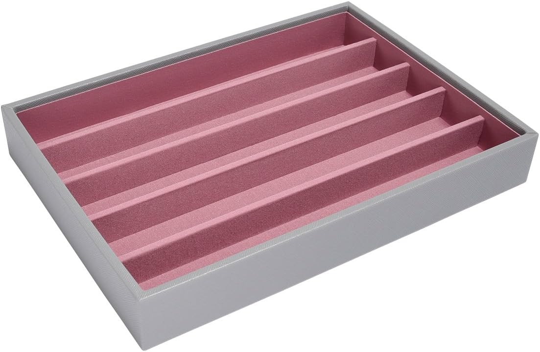 StackersStackers Dove Grey with Antique Rose Classic Medium Jewellery Box Necklace Layer