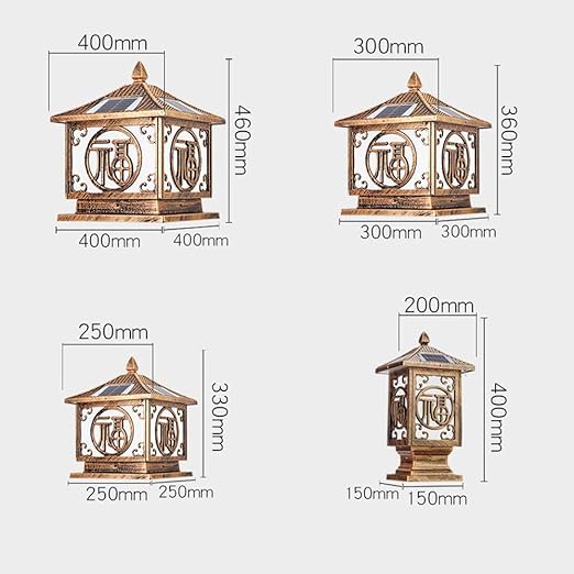 Generic GUOCC Creative European Solar Energy Column Light IP54 Waterproof Antirust Villa Door Gate Garden Railing Outdoor Terrace Balcony Stone Exterior Post Lantern Lamp Vintage Die-cast Aluminum Pillar Ligh photo 2