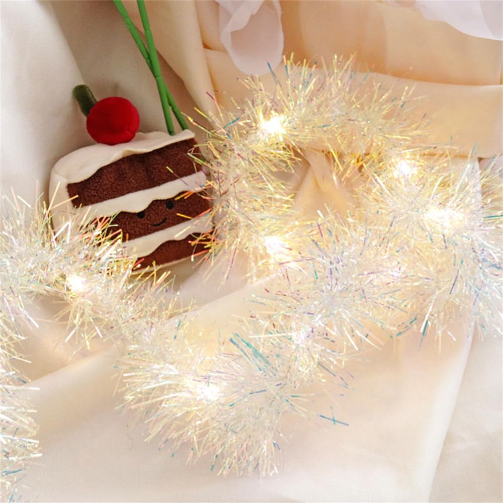 Amazon.co.jp: SITEDAN クリスマス メッキモール 白 LED付き モール