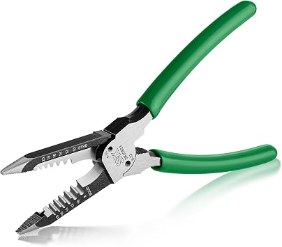 SK 8-Inch Multi-Use Wire Stripper, 4 in 1 Wire Stripping Tool, Premium CR-V Steel, for Stripping, Cutting, Gripping and Bolt Cutting
