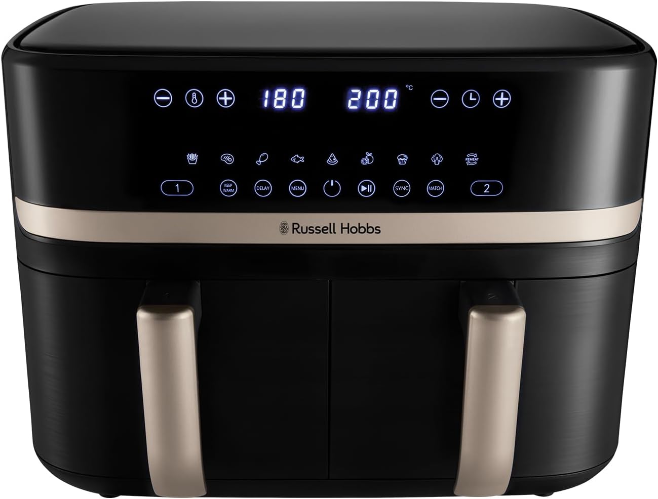 Russell Hobbs Russell Hobbs Dual Air Fryer 9L Rapid Airfryer [Dual Basket/Zone, Low-Noise… thumbnail 8