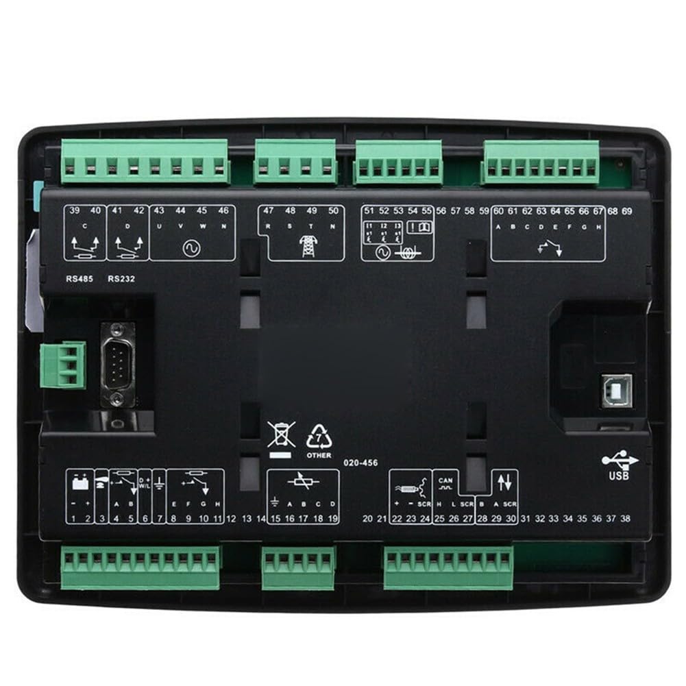 DSE7320 Generatore Diesel Auto Start Controller Modulo per ATS, ABS nero e pannello in metallo con display LCD, relè CC 15A, compatibile con sistemi Deep Sea