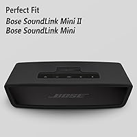 Vista 2 de Geiomoo Compatible con Bose SoundLink Mini/Mini II Funda de transporte de silicona, funda portátil resistente a arañazos y golpes (negro)