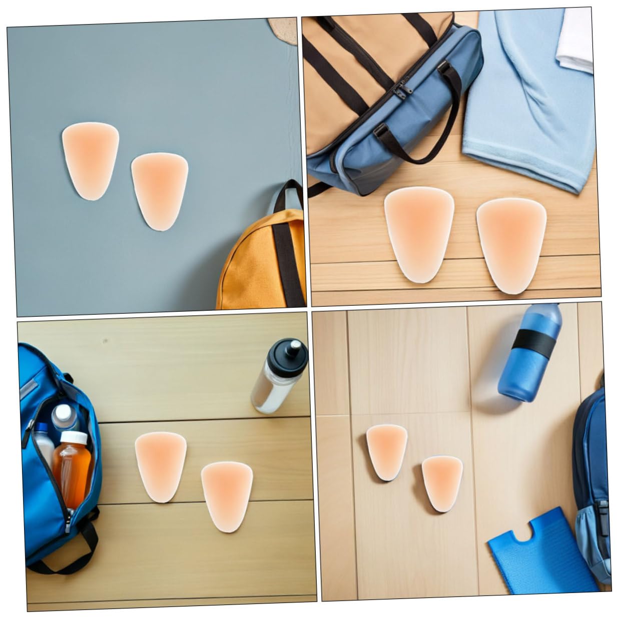 BESTonZON Ginocchiere in Silicone Beige 4 Pezzi per Snowboard | Morbide, Adatte a Principianti e Donne, Vestibilità Aderente, Libertà di Movimento, per Pista e Utilizzo All'aperto