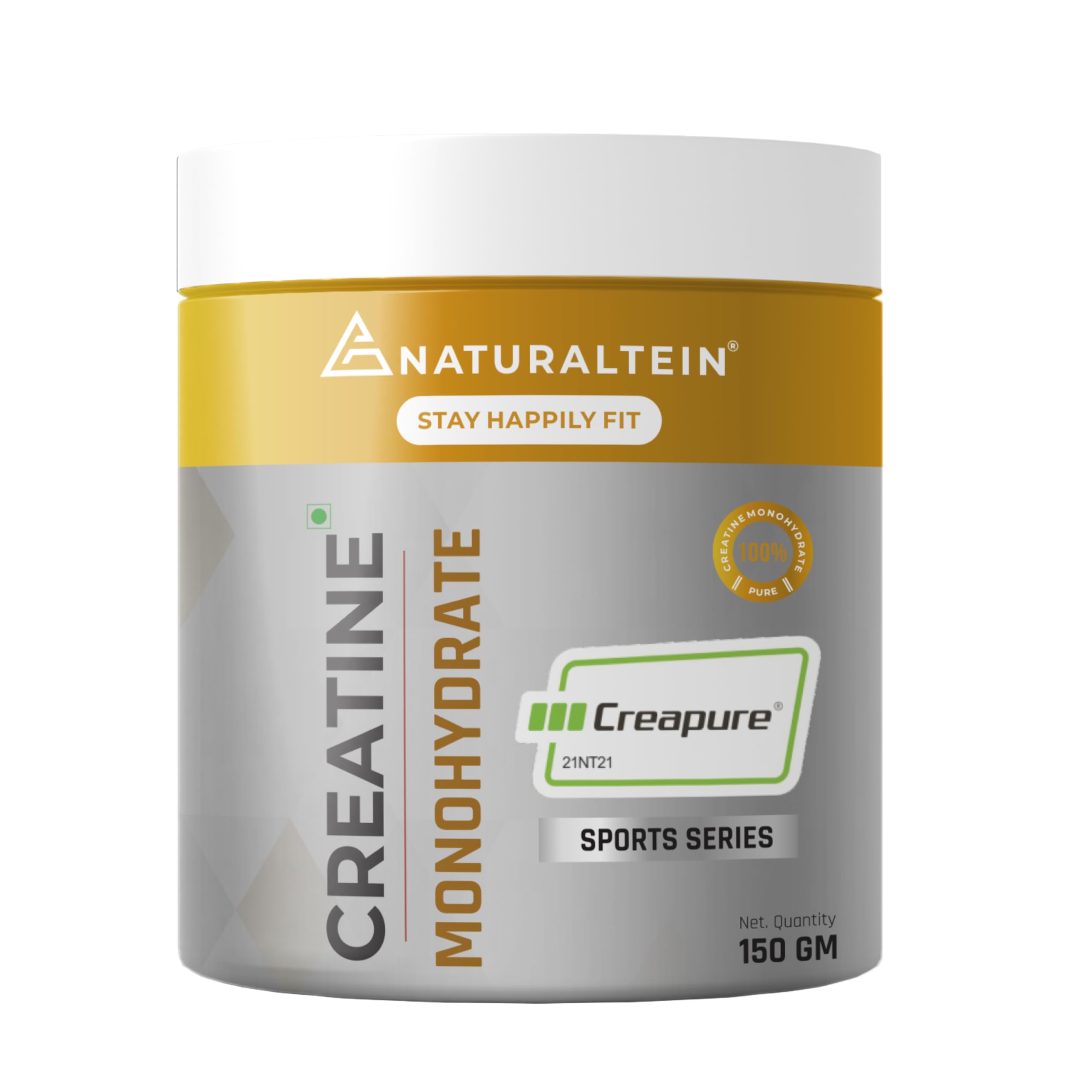 NATURALTEIN Creatine Monohydrate From Creapurebcreatine Monohydrate For Muscle Size, Strength, Endurance I Unflavoured I Vegan I 150 G, Powder
