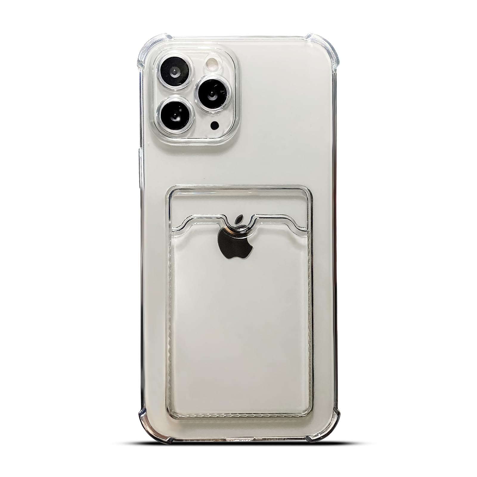 Tuokiou Compatible with iPhone 15 Pro Case,Clear Protective Card Slot Case,Slim Fit Drop Resistant Soft TPU Wallet with Bu...