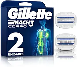 Gillette Carga Para Aparelho De Barbear Mach3 Corpo Corporal Para Homens 2 Uds