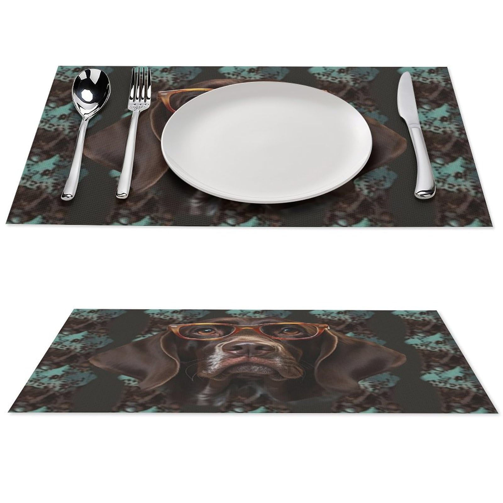 Sets de table en vinyle motif braque allemand 30x45 cm - Lot de 6