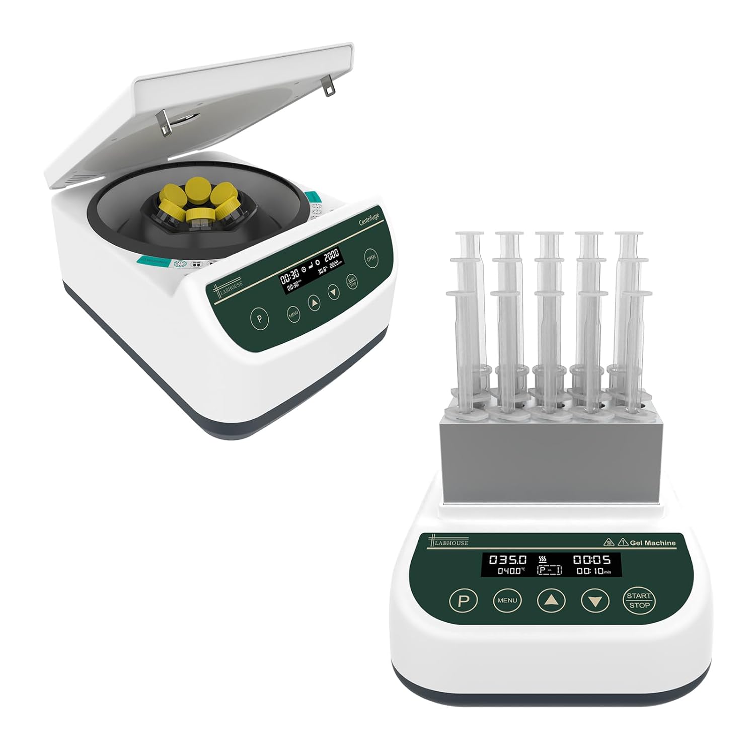 Centrifuge Machine PRP PRF 2ml-5ml/10ml/15ml/50mlx6 Speed 500-4000rpm 2146xg RCF & Gel Heating Machine Professional PRP Plasma Gel Maker 5ml/10ml/15ml Block