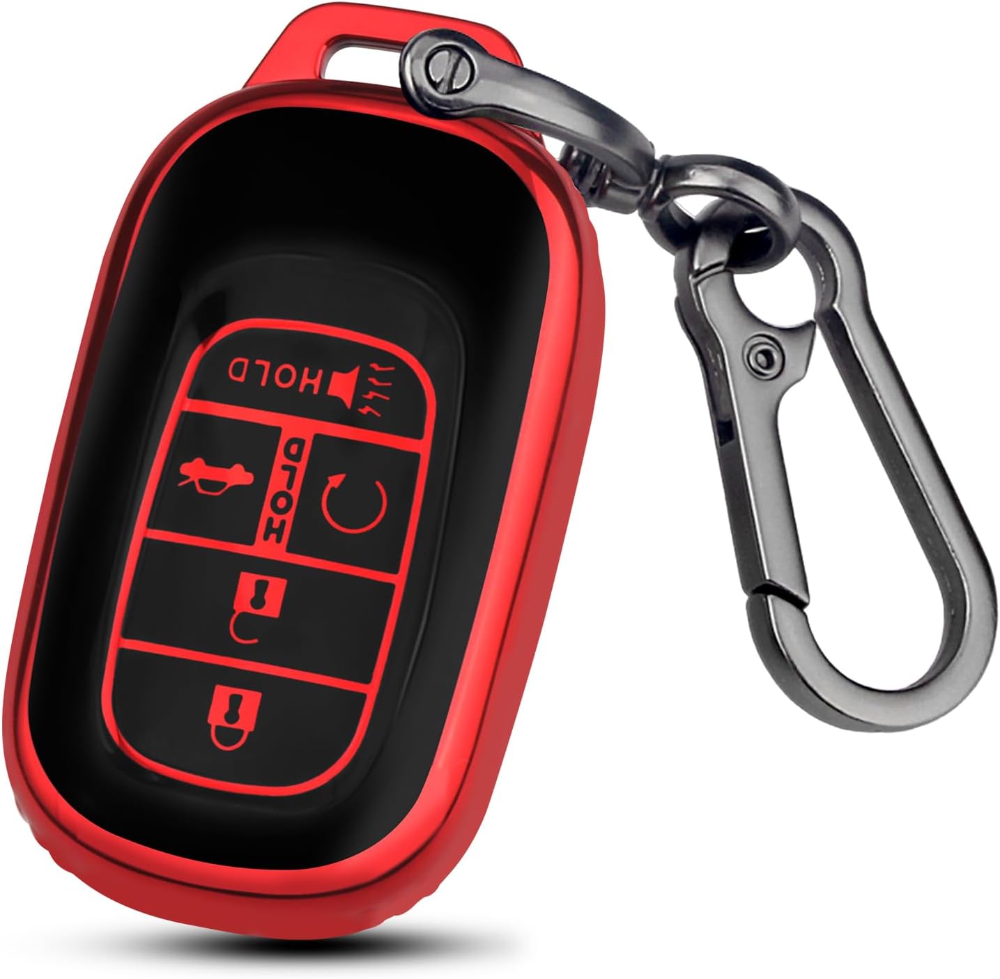 QBUC for honda Key Fob Cover with Keychain, Compatible with 2022 2023 2024 2025 2026 Accord Civic HR-V Pilot CR-V, TPU Protective Smart Remote Key (Blue)