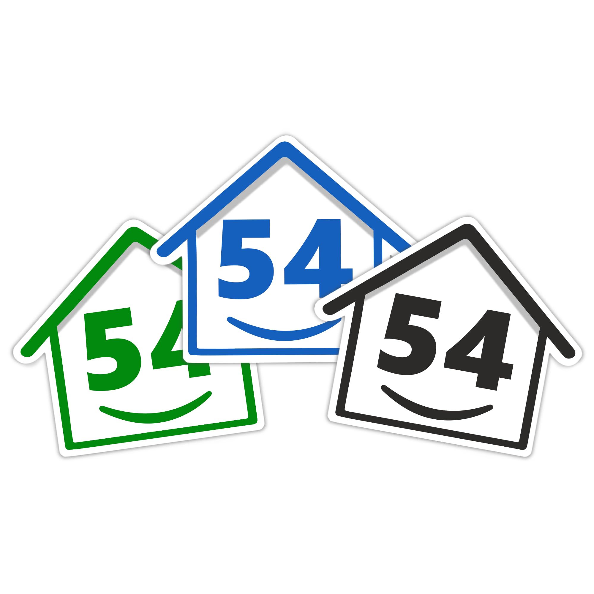 3 x Bin Numbers for Wheelie Bins, 1-99, 15cm ‘Happy House’ Colour Design Dustbin Stickers, Easy Application Stick On Number Stickers - Weatherproof Self Adhesive Vinyl – Blue, Black and Green (14) — view 28