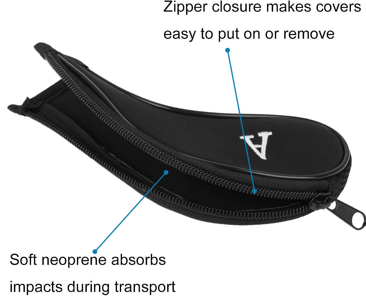 10 Piezas Fundas Palos de Golf Fundas de Hierro para Golf Cuello Largo con Impresión de Números y 1 Pieza Cepillo de Golf