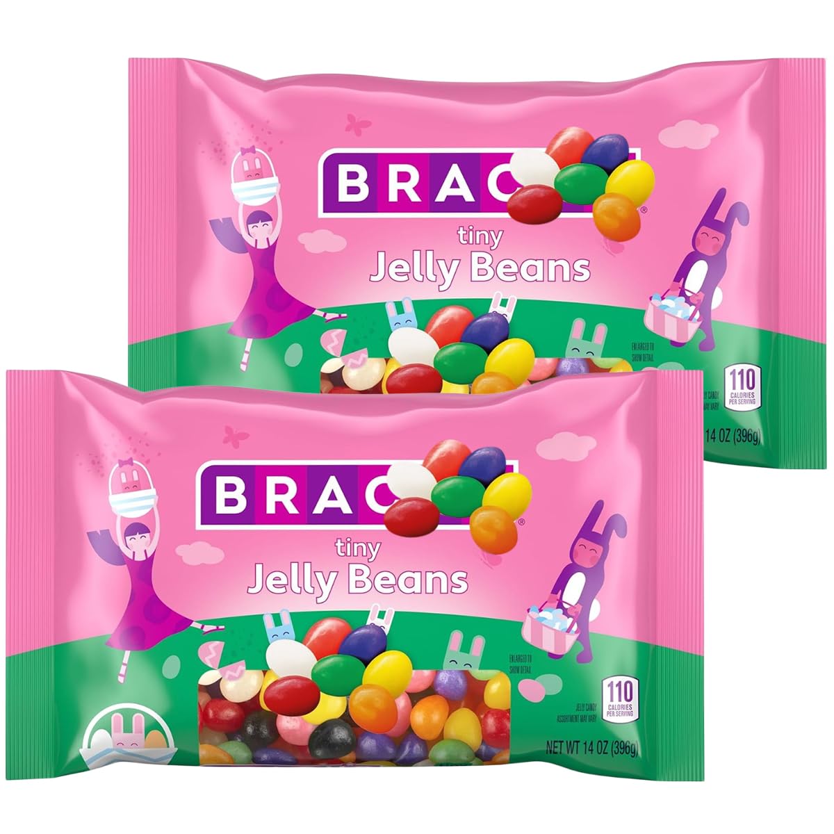 Jelly Beans Candy Assorted Tantalizing Flavors for Kids and Adults, Individually Wrapped Colorful Vibrant Candy Jelly Beans for Basket Treats, and Events, 2-Pack, 14oz Each Pack.