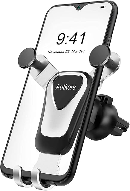 Autkors Car Phone Holder, Air Vent Car Phone Mount 360 Degrees Rotation Auto Lock Cell Phone Cradle Compatible for Mobile Phones from 4.7 to 6.7 inches.
