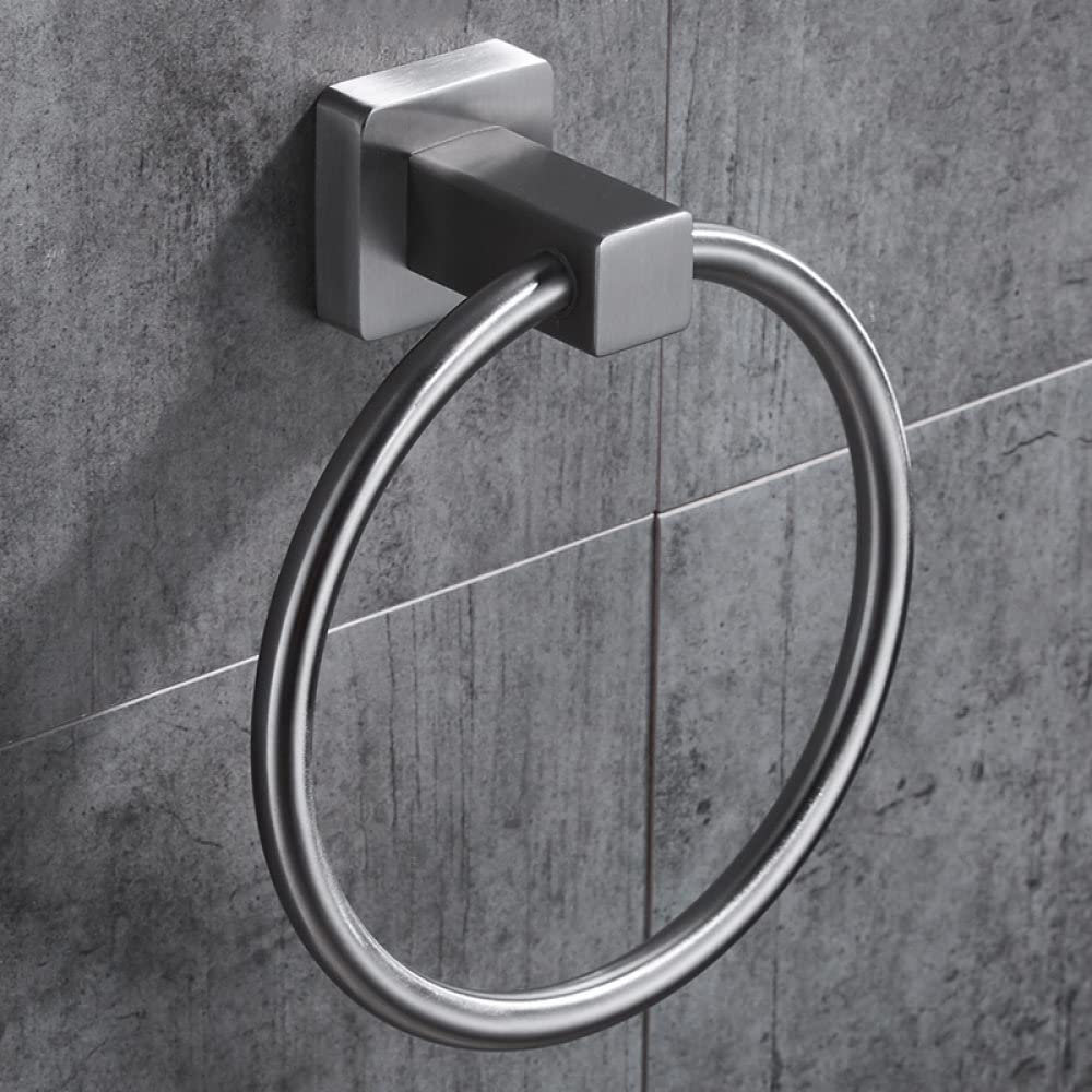 Anneau porte-serviettes SUS 304 en acier inoxydable brossé pour salle de bain
