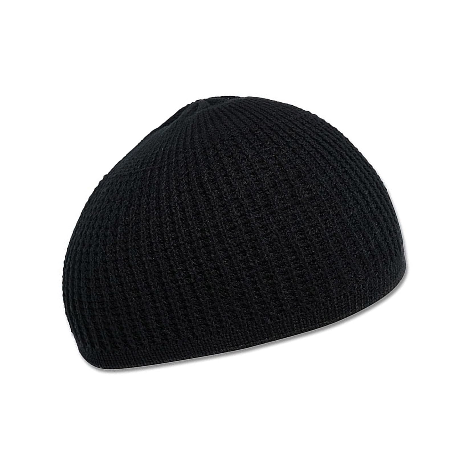 LXJLXD Kufi Muslims Men Namaz Prayer Hat Traditional Muslims Kufi Hat Eid Knitted Muslims Men Prayer Hat(Black)