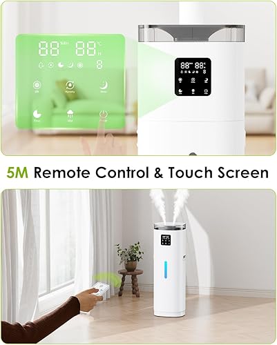 Miniatura 6 de Humidificador para habitación grande, 2000 pies cuadrados Humidificador silencioso para toda la casa, tanque de agua grande de 4.8 galones18L, 30%