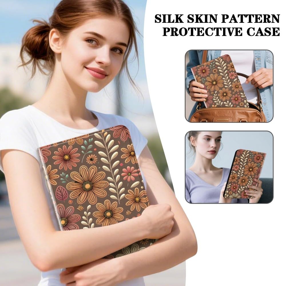 Kompatybilny z Honor Pad 10 HEY3W00 HEY3W10 12,1 cala 2025 (wzór: Charm Lotus) Etui premium ze skórzaną klapką ze wzorem