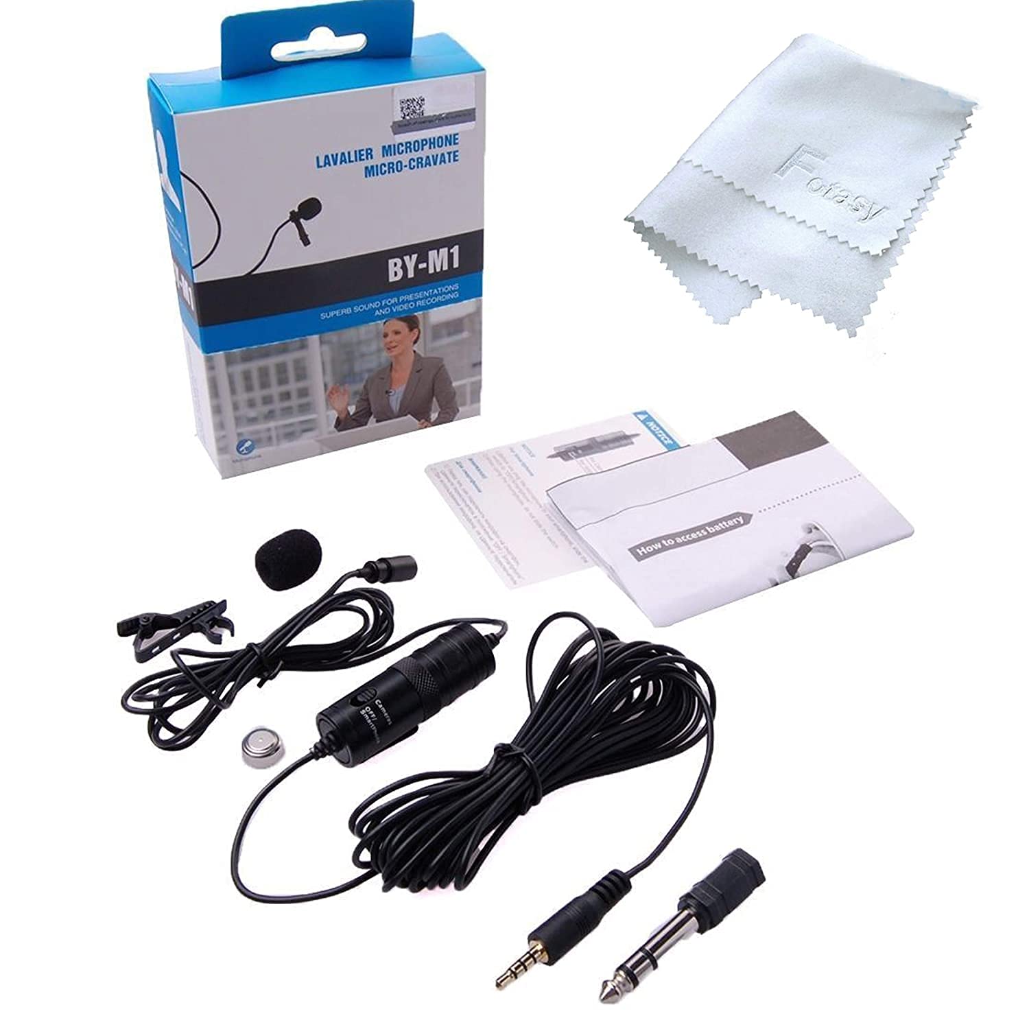 Boya by-M1 Auxiliary Lavalier Microphone Lapel Clip-on Microphone, Omnidirectional Electret Condenser Mic, TRRS 3.5mm Jack, 6.7 Meter Extreme-Long Cable, for Smartphones, DSLR, Camcorders (Black)-image-12
