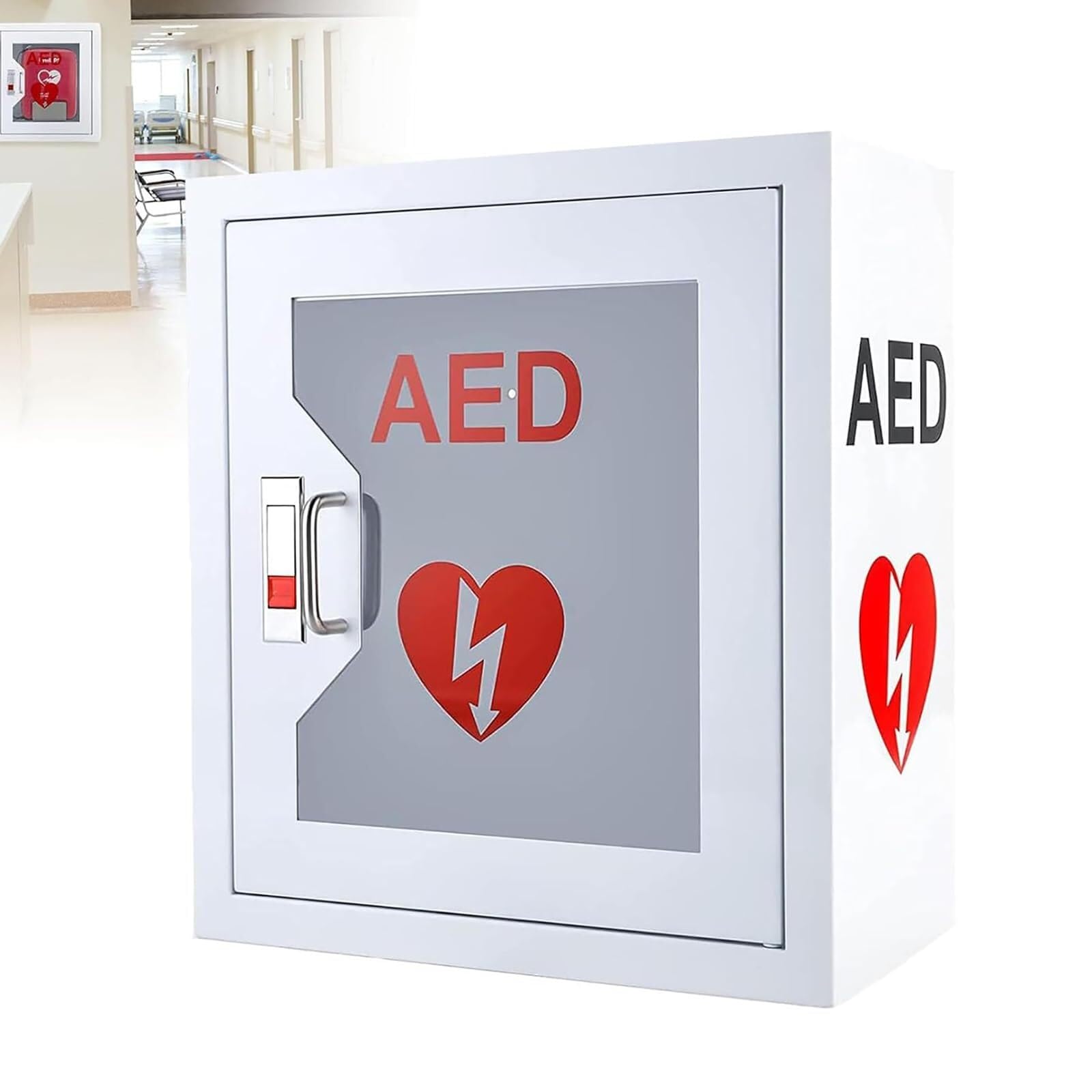 Armadio per defibrillatore semiautomatico Esterno (DAE), Scatola di Allarme per defibrillatore Cardiaco, Armadio portaoggetti per defibrillatore semiautomatico Esterno (DAE), Sicuro e protet