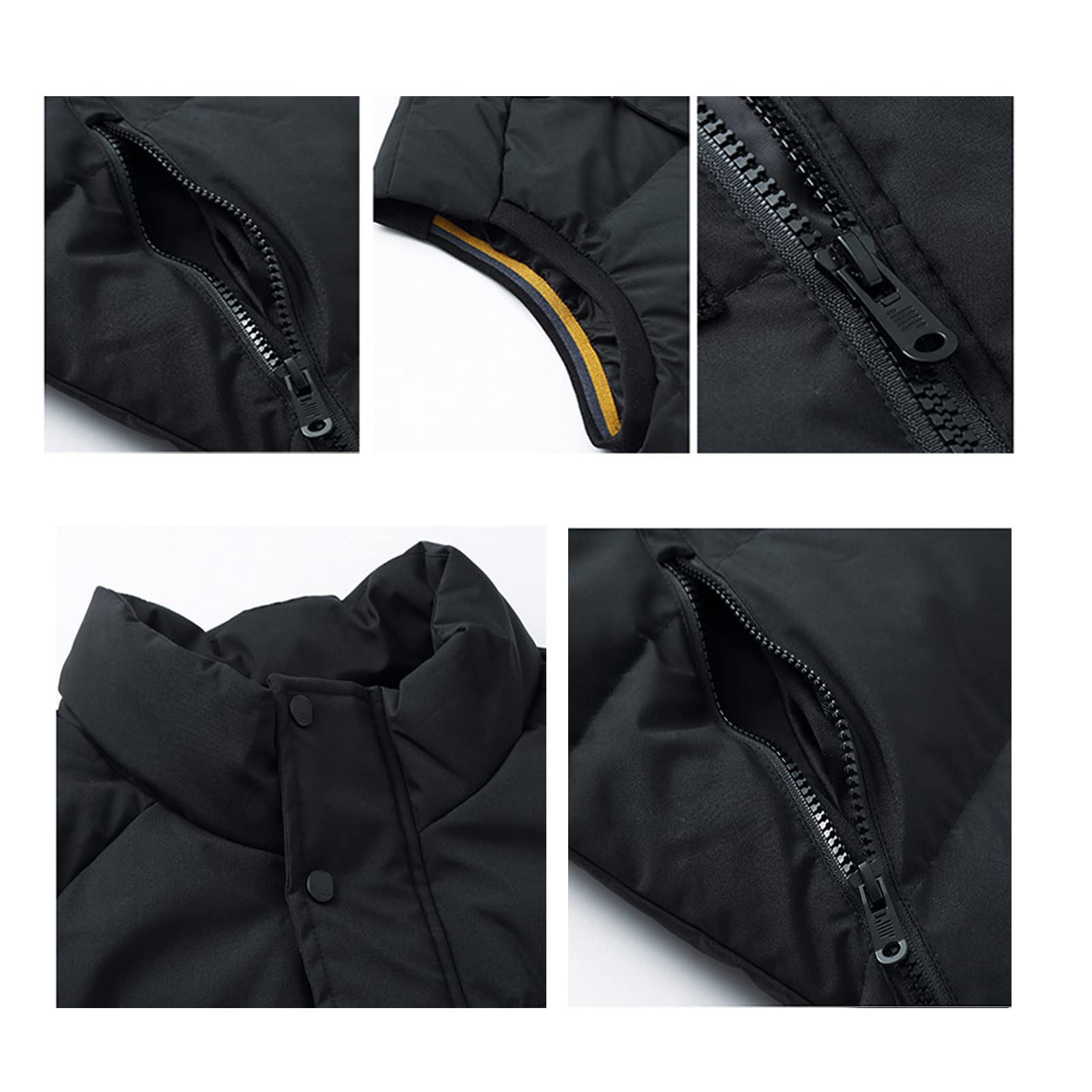 Hombres más tamaño chaleco al aire libre cálido repelente al agua a prueba de viento más chaleco de terciopelo chaleco de pesca casual chaqueta de viaje ropa de abrigo superior negro-4XL