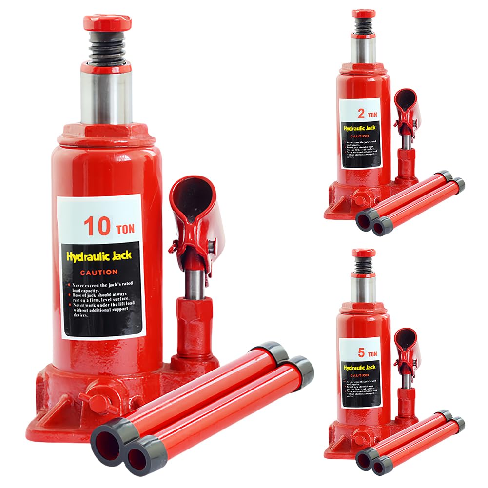 Caballete Coche Gatos para Coches Gato de Botella hidráulico, Gato hidráulico Soldado para Botella de Coche, Herramientas para reparación de camionetas y vehículos recreativos(5 Ton)