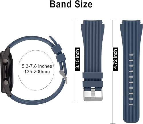 Miniatura 5 de Compatible con Samsung Galaxy Watch 3 correas de 1.772 in, Galaxy Watch 1.811 in, correa deportiva de silicona de 0.866 pulgadas, correa de repuesto