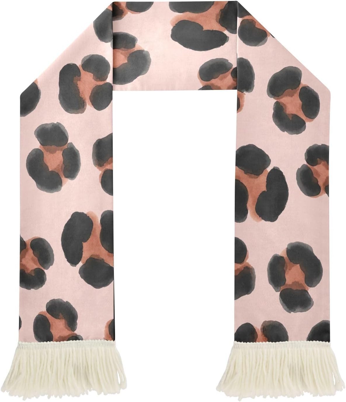 CHIFIGNO Animal Spots Pink Sports Fan Scarf Towel, Soft Absorbent Polyester Cheering Wrap for Soccer Games, Quick Dry with Fringe Ends