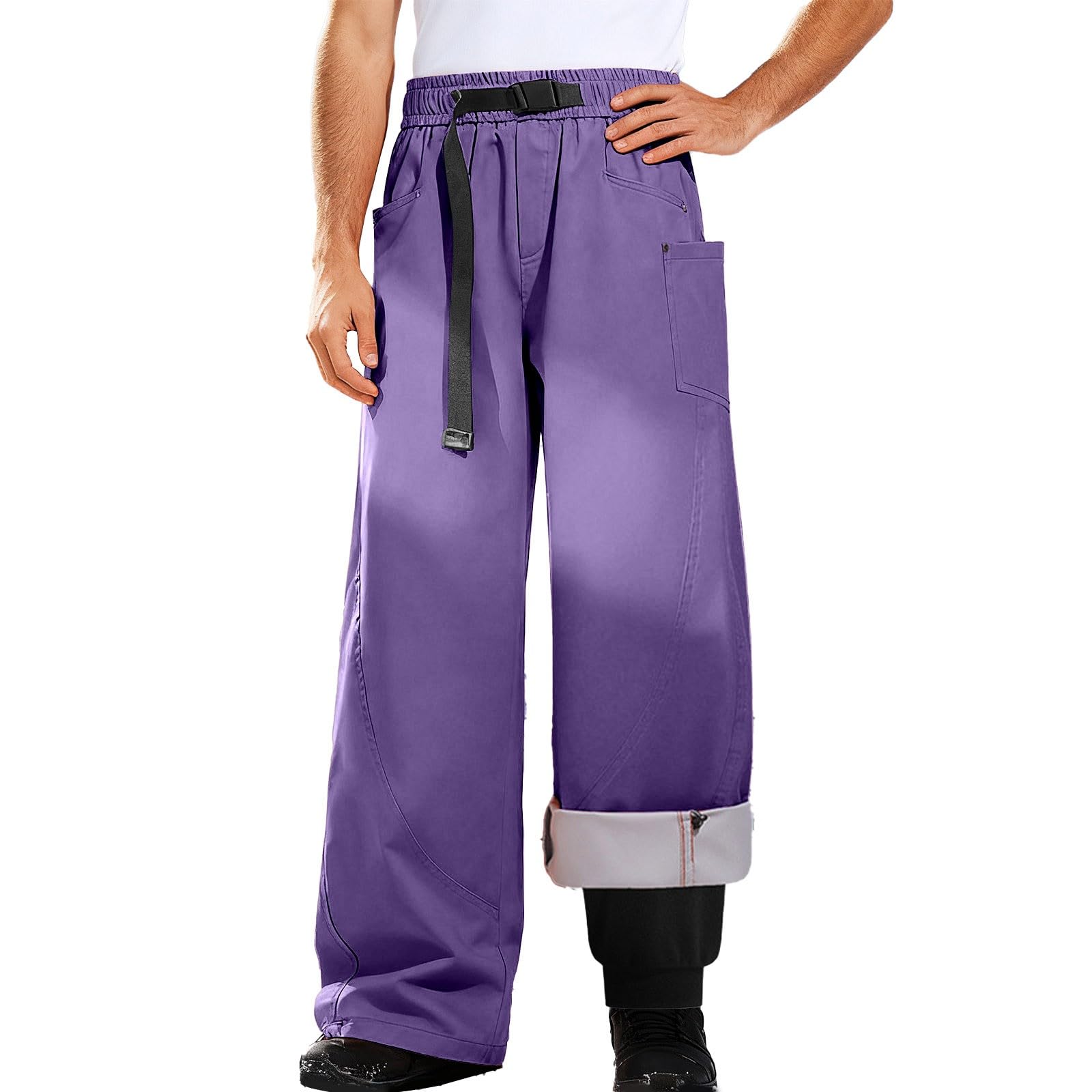 Pantaloni invernali da uomo per attività all'aria aperta, antivento, trapuntati, spessi, in peluche, caldi pantaloni da sci, pantaloni termici per il tempo libero