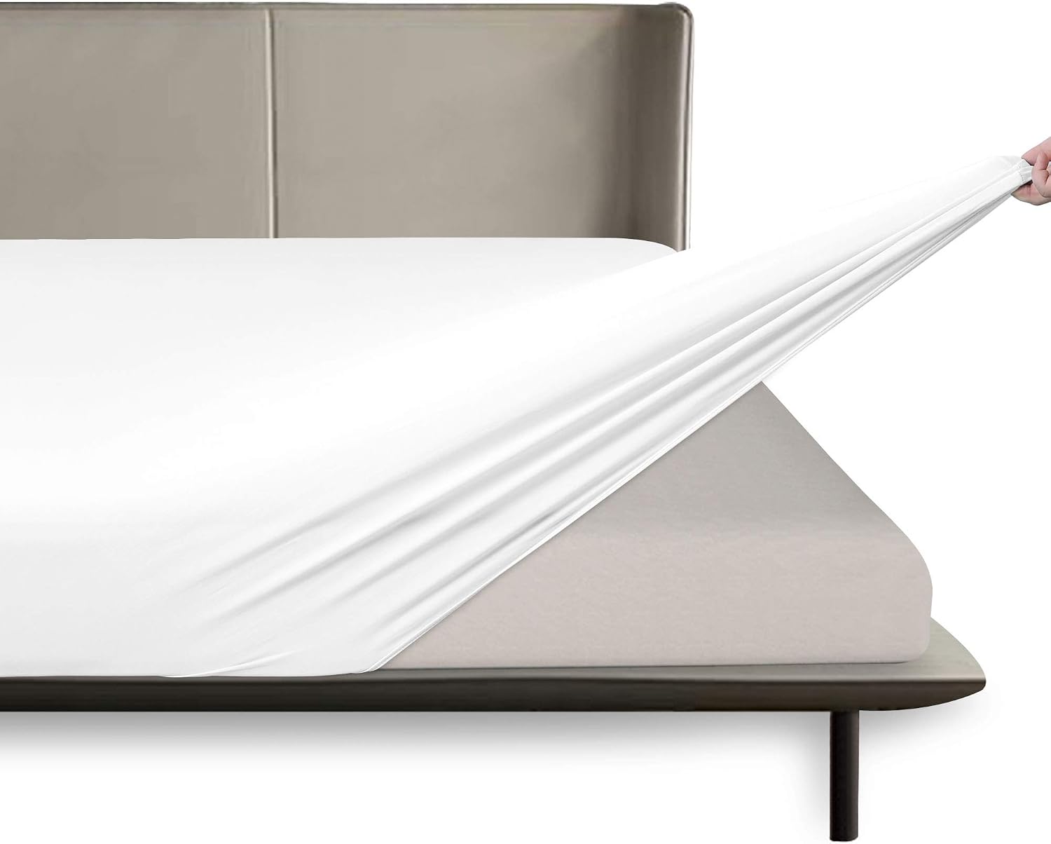 BROLEX Queen Fitted Sheet,1 Single Fitted Sheet Only,Ultra Soft Stretchy Jersey Knit,Wrinkle Free & Stay in Place,Fit Mattress Deep from 8" Up to 14",White