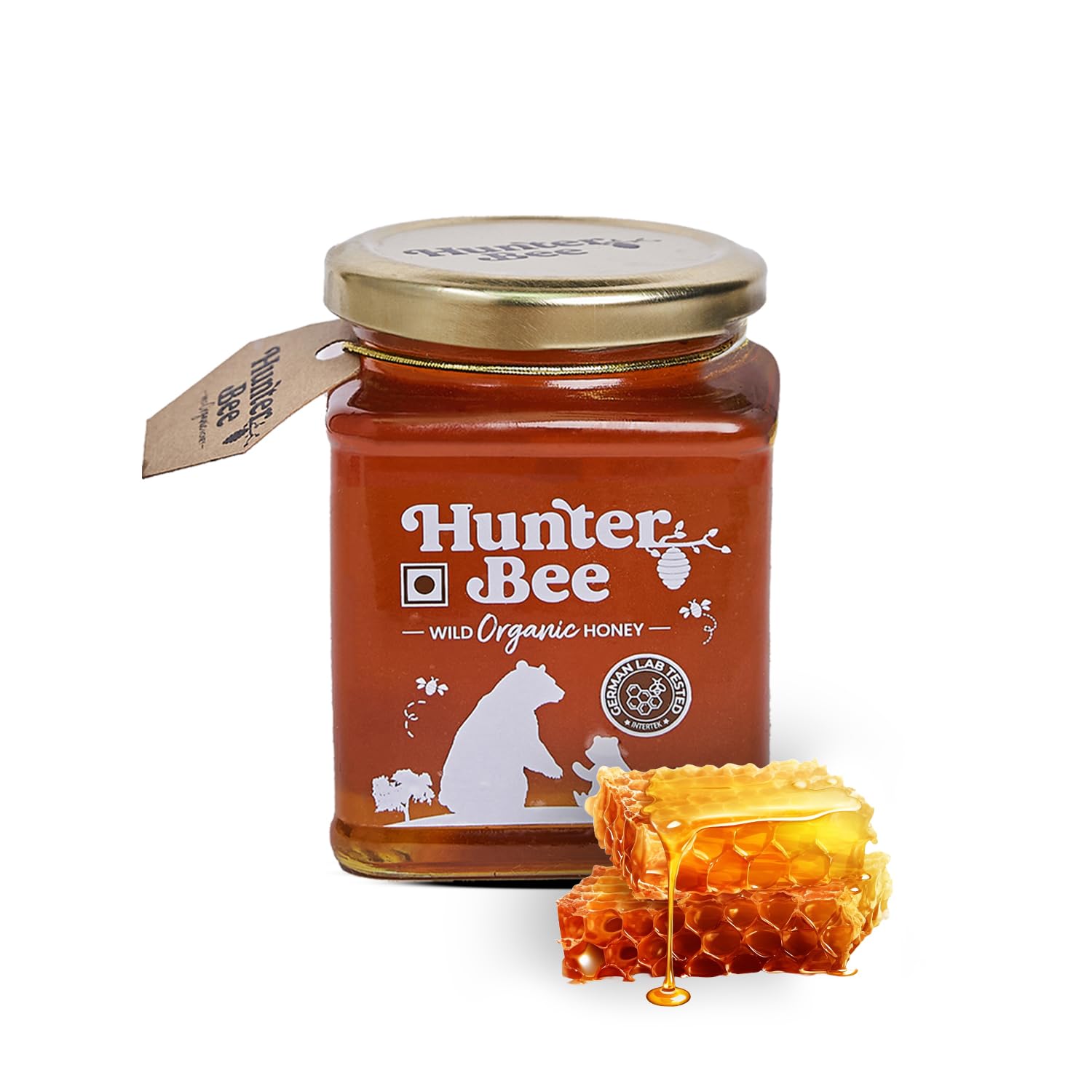 Hunter BEE - Wild Organic Pure Honey| Natural & Ethically Sourced | Raw & unprocessed honey with no preservatives|340 gm|