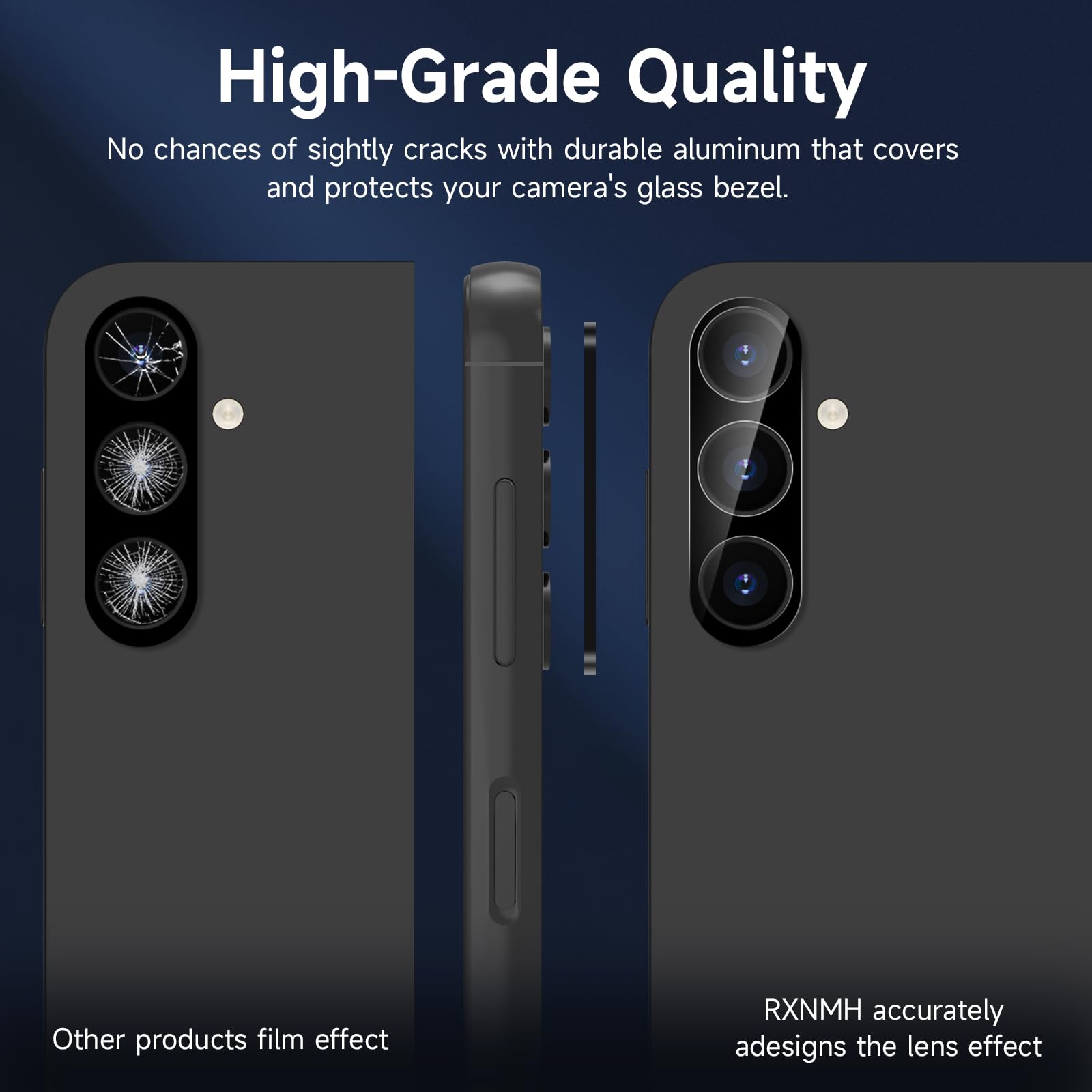 [Paquete de 2+2] Protector de pantalla de privacidad para Samsung A55 5g – Paquete de 2 películas de privacidad + 2 unidades de lente de cámara de vidrio templado, [100% de capacidad de