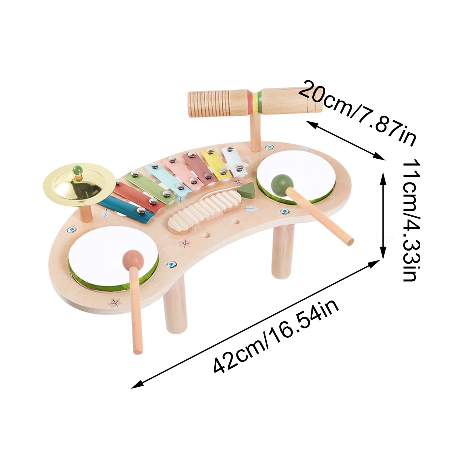 Batería Infantil de Juguete Xilófono de Madera 7 en 1 para Niños | Xilófono de Madera para Niños para Regalo Cumpleaños Navidad En casa Guardería Homeschooling Preescolar