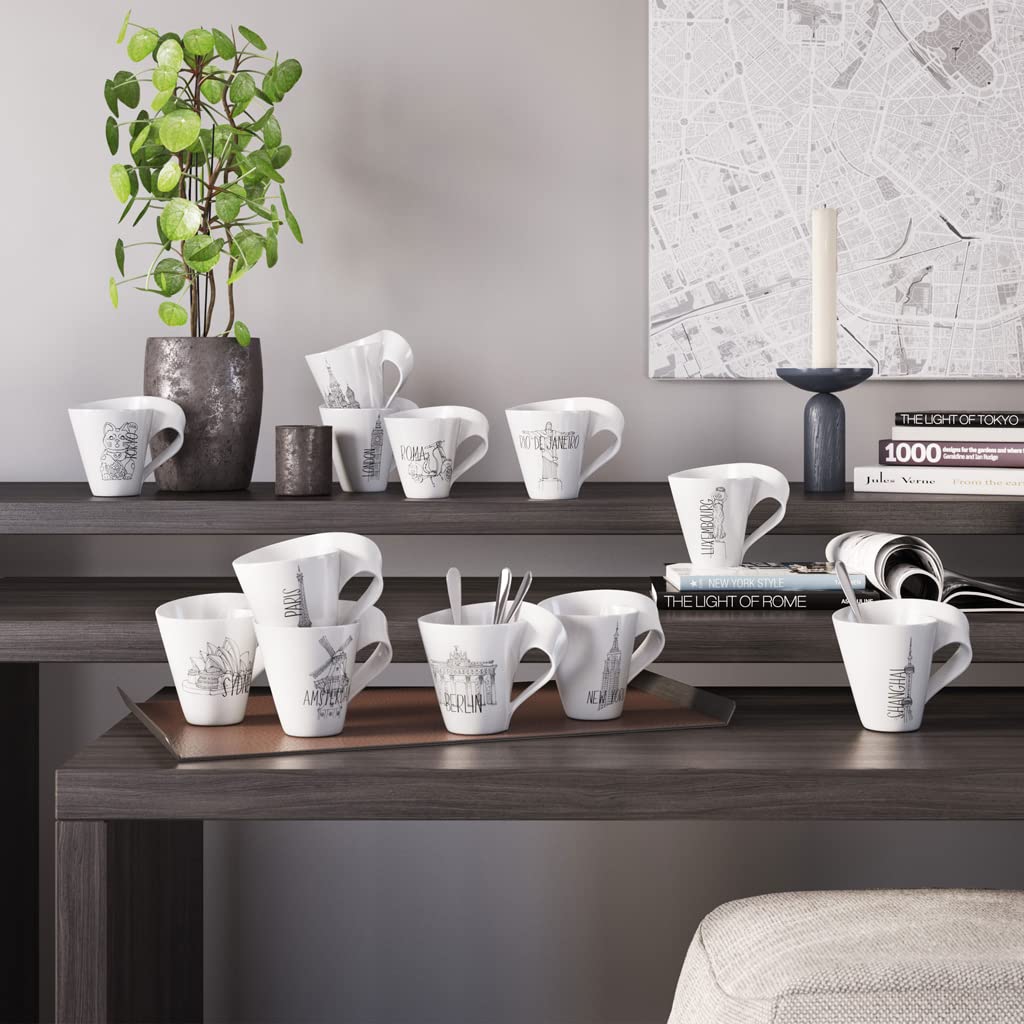 Villeroy & Boch NewWave Stars Becher – Porzellantasse Mit Waage-Motiv, 300 Ml, Spülmaschinengeeignet, Perfekt Als Geschenk