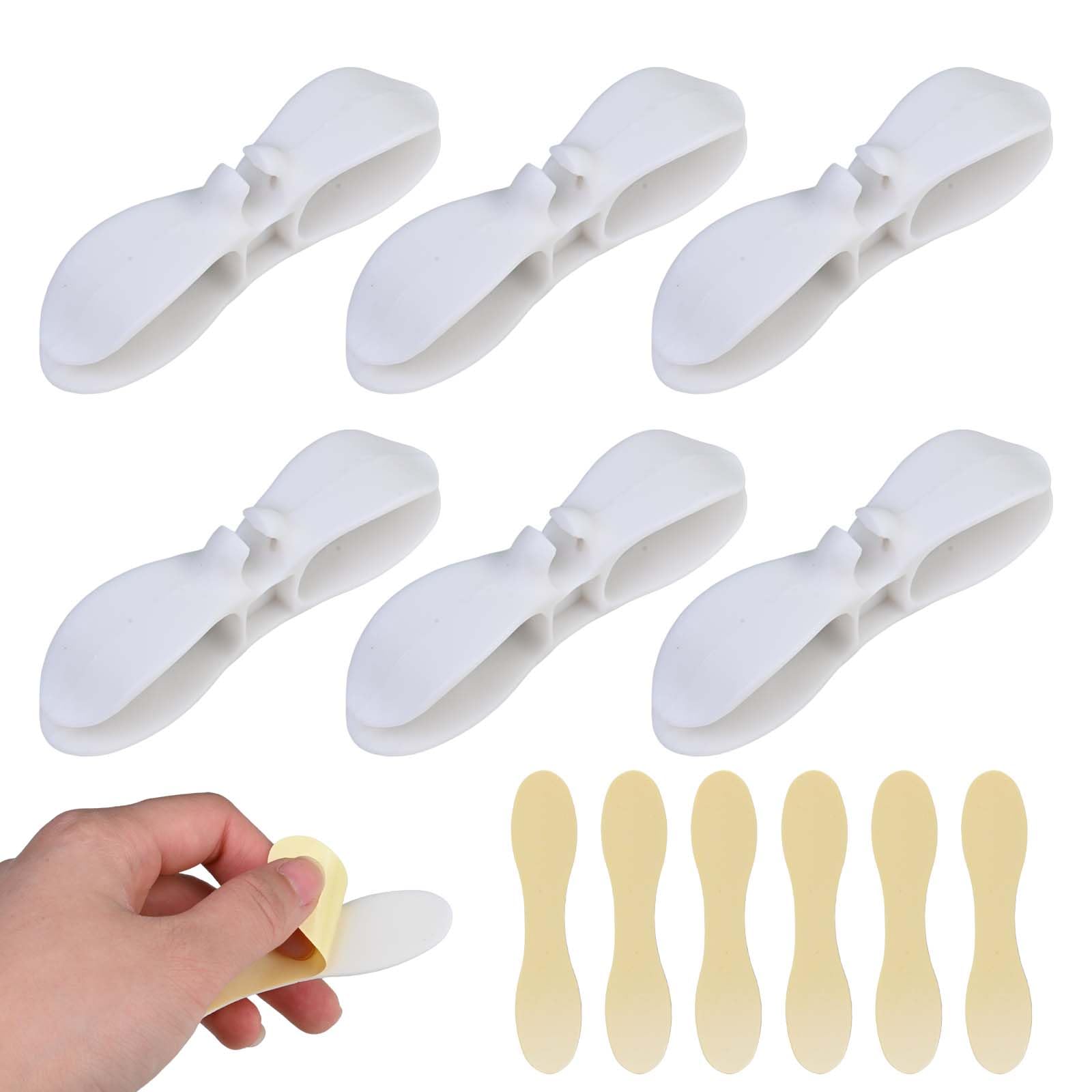 Cord Organiser for Kitchen Appliances, 6PCS Self Adhesive Cable Winder, Stick On Appliance Cord Holder for Blender, Mixer, Toaster, Air Fryer, White (10 x 3 x 2 cm)