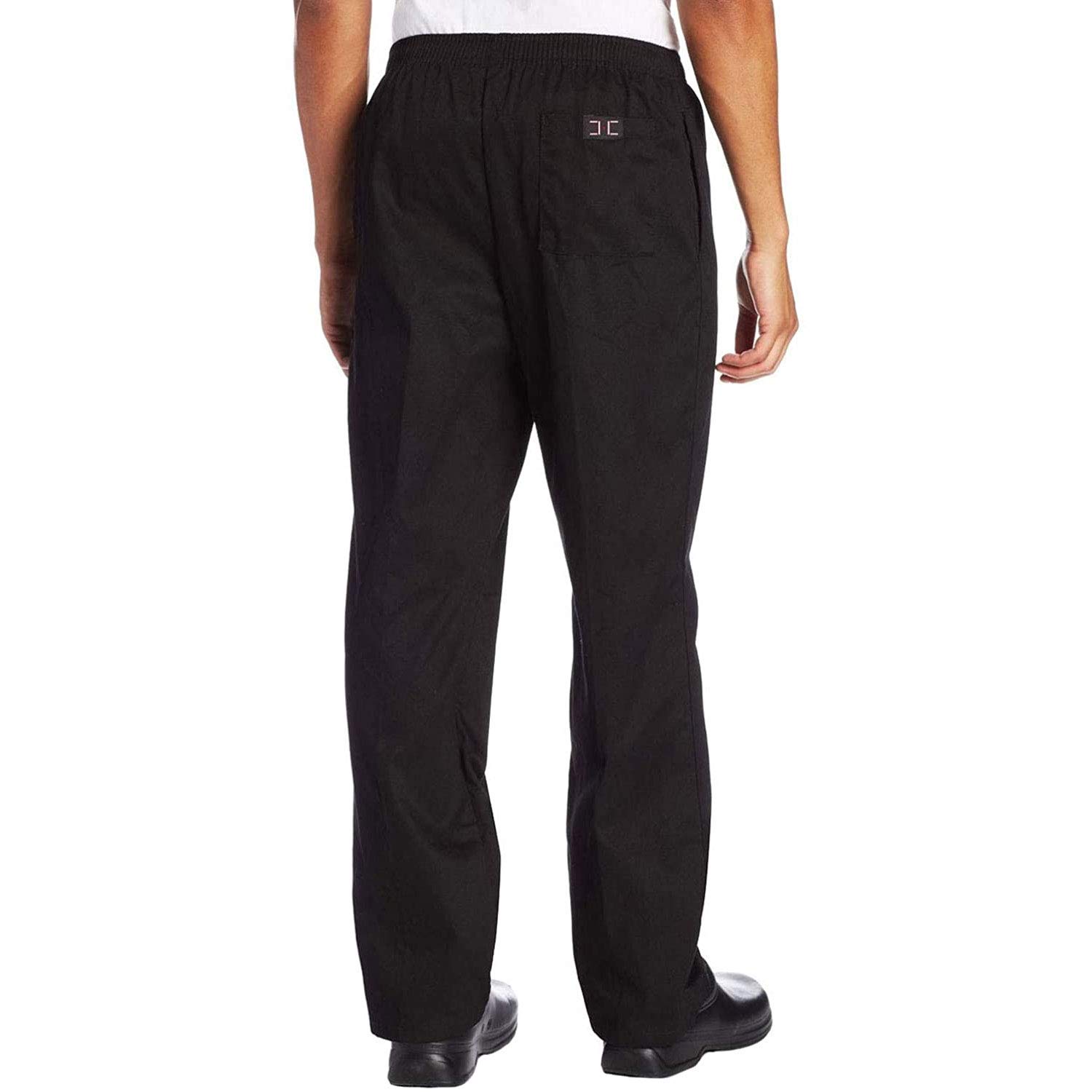 Chef Code 2-Pack Chef Cargo Pants with Wide Elastic Waist and Drawstring, Zipper Fly (Black, 5X)