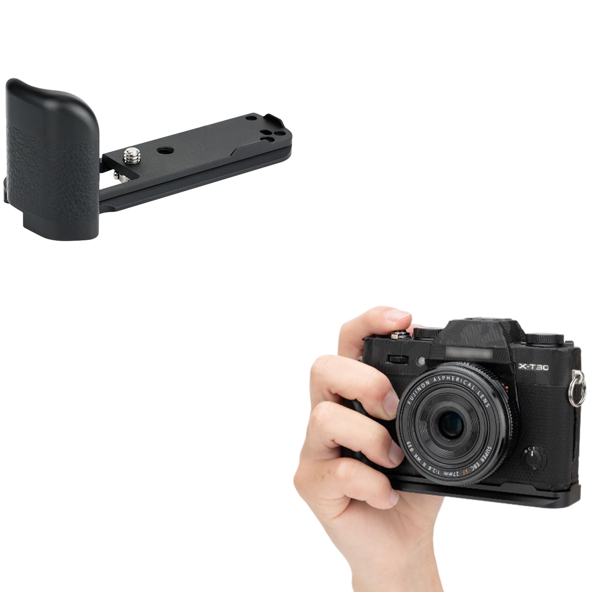 JJC Metal Hand Grip Quick Release Plate L Bracket Holder for Fujifilm X-T30III X-T30II X-T30 X-T20 X-T10 Replaces Fuji MHG-XT10 Hand Grip